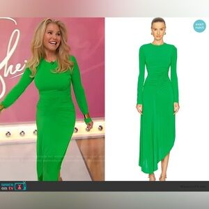 Adeline Dress A.L.C. WornOnTV Vibrant Green Ruched Long Sleeve